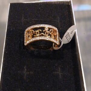 Elegant Stainless Steel Gold Women's Ring